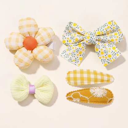 5/7pcs Baby Girl Hair Clips Set Cute Floral Bow Bunny Princess Hairpin for Toddler Girl Lovely Bang Side Clip Hair Accessories