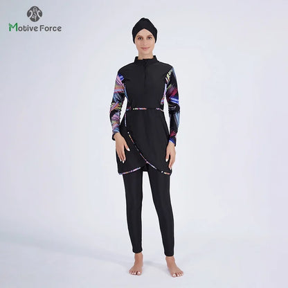 3PCS/Set Women Muslim Clothing Muslim Swimwear Long Sleeve Sport Swimsuit Burkini Swimming Maillot Bain Femme Musulmane Suit