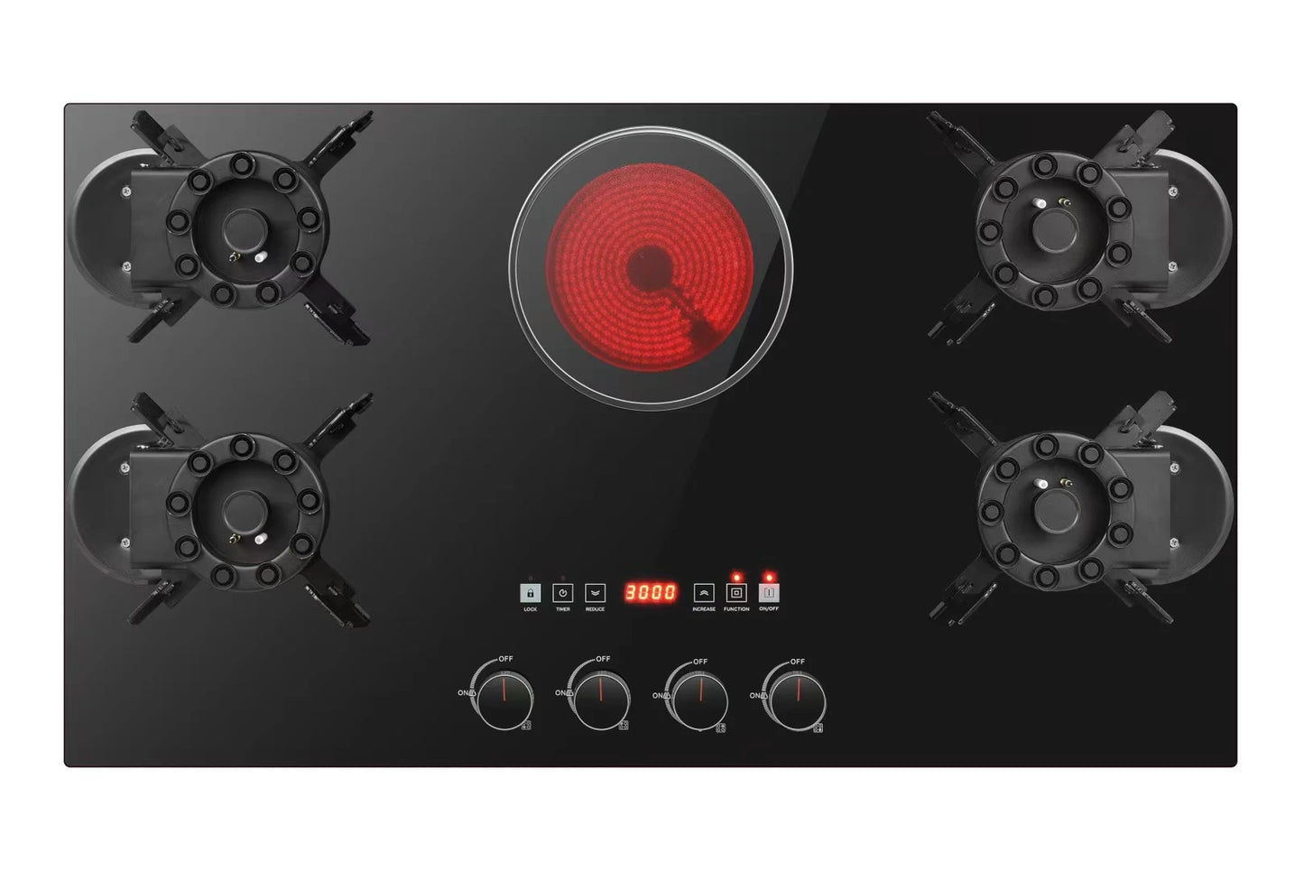 Built-In 5 Burner Gas and Electric Cooktop for Household Use Gas Hob Gas Stove for Industrial and Residential Use