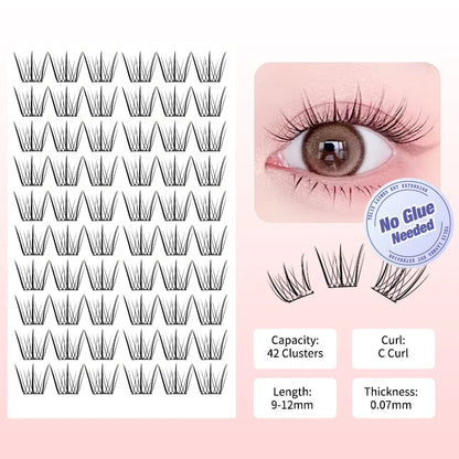 Self Adhesive Eyelashes Cluster Lashes No Glue Individual Lashes Soft Lash Clusters Reusable Self Adhesive Lashes Makeup