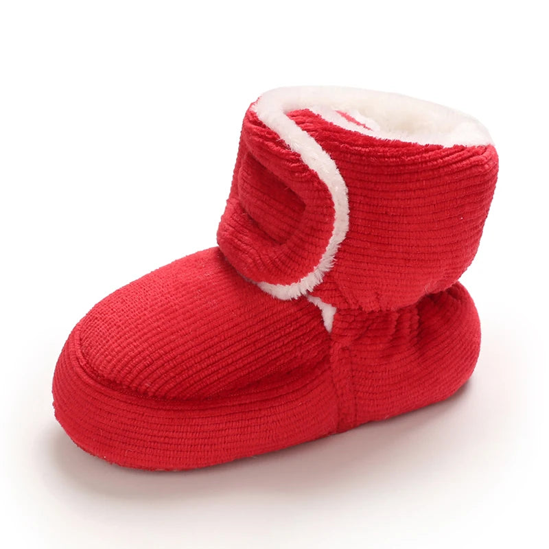 Winter Baby Cotton Shoes Thick Plush Snow Boots Soft Casual Walking Shoes for 0-18 Month Old Comfortable Toddler Footwear