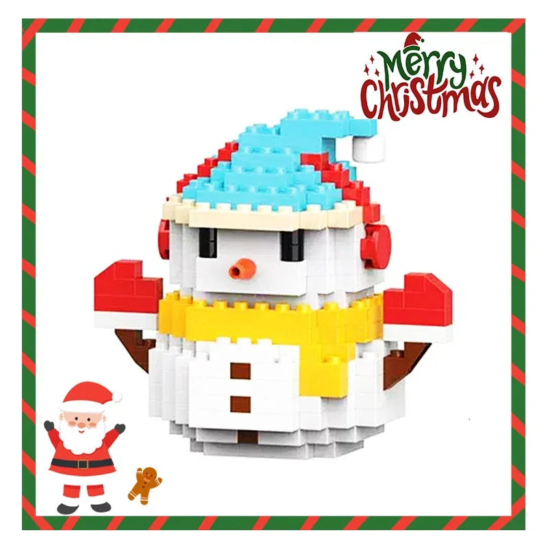 Christmas Gifts Building Block Series Santa Claus Reindeer Puzzle Assembly Bricks Table Decoration Toys for Child Chrismas Gift