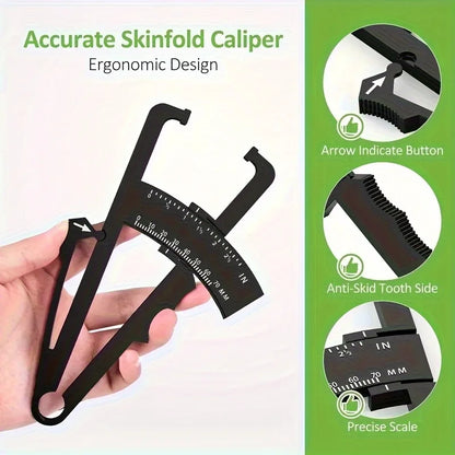 1 Set Body Fat Measuring Device and Waist Tape Combination-Handheld Fat Meter and Tape Measure,Portable Fitness Measurement Too