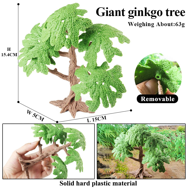 Oenux Simulation Home Decoration Stone Tree Stump Baobab Cacti Farm House Car Fence Accessory Animals Model Education Kids Toys