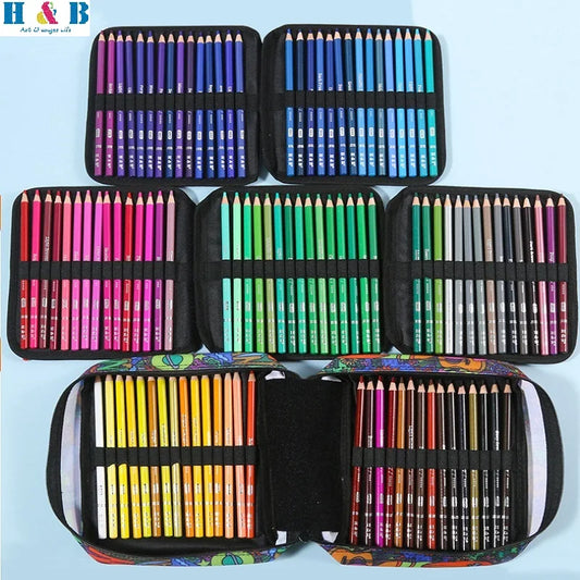 H&B Colored Pencils Set, 180/120/72Color Quality Oil-Based Art Drawing Kit with Eraser/Sharpener Gift for Beginner Professional