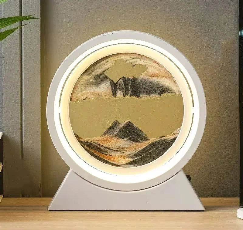 Sandscape Kinetic Sand Art Picture Quicksand Table Lamp Dynamic Liquid Hourglass Moving Sand Painting Flowing Sand Home Decor