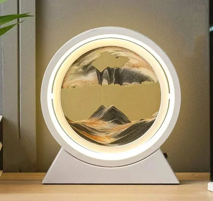 Sandscape Kinetic Sand Art Picture Quicksand Table Lamp Dynamic Liquid Hourglass Moving Sand Painting Flowing Sand Home Decor