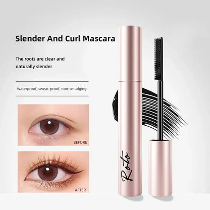 Silk Fiber Matte Mascara Makeup Ultra-Fine Brush Lengthens Eyelashes Waterproof Fast Dry Brown Black Curling Mascara Comestic