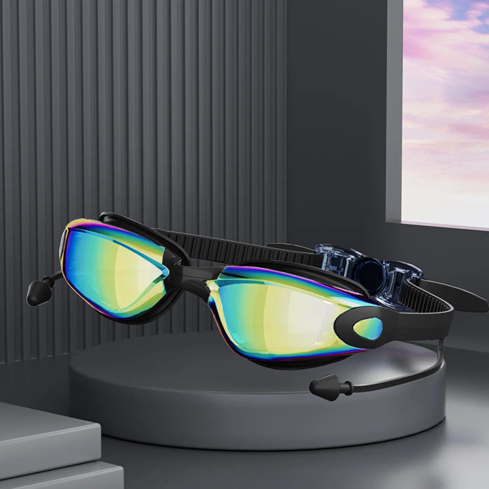 Creative HD Summer Swimming Goggles Anti Fog Waterproof Swim Eyewear Adjustable Silicone Diving Swim Glasses Men Women