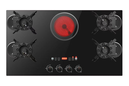 Built-In 5 Burner Gas and Electric Cooktop for Household Use Gas Hob Gas Stove for Industrial and Residential Use