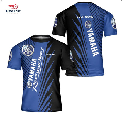 2025 new 3D printed Yamaha motorcycle off-road fashionable T-shirt, suitable for extreme sports adventure men's and women's T-sh