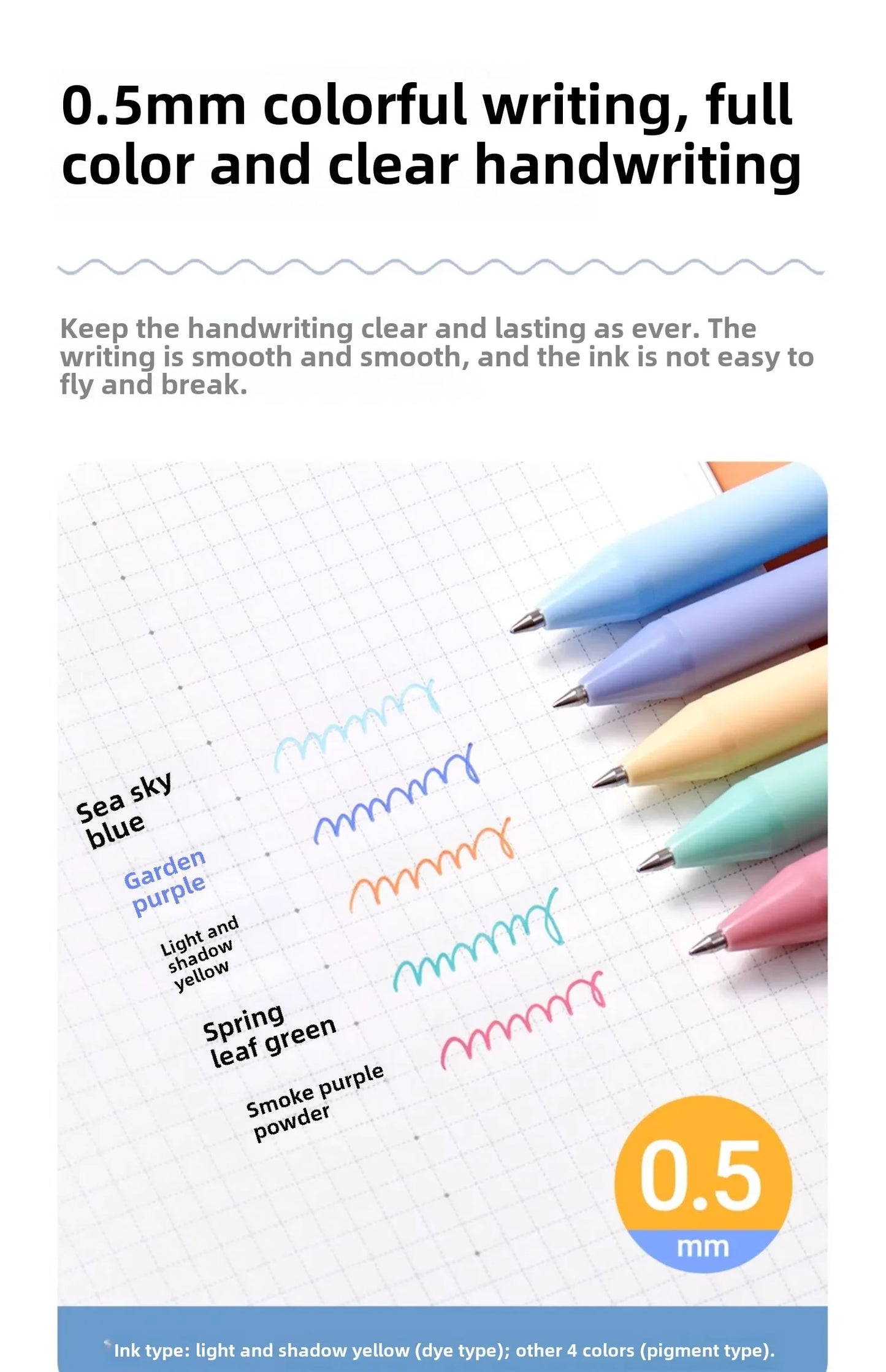 5Pcs New 2025 Kaco Sunrise Impression Cute Colors Gel Pens 0.5mm Retractable Kawaii Pen Stationery for Kids School Supplies