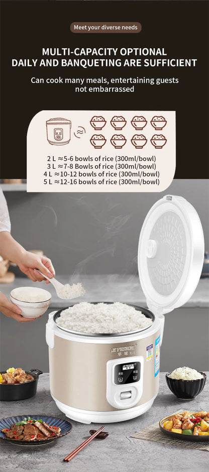 Peskoe mini Rice cooker, old-fashioned 1-2-3 person Non-stick surface cooking rice cooker, multi-function household 2L 3L 4L 5L