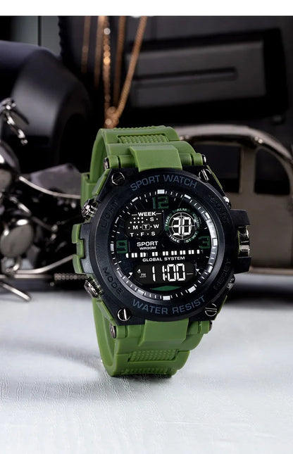 MAYZHISU Sports Electronic Watch for Man Student Teens Outdoor Waterproof Men's Sports Watches LED Digital Clock
