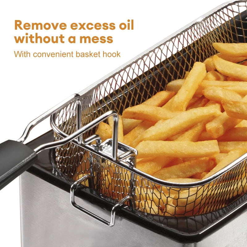 Electric Deep Fryer Large Capacity Oil Oven Countertop Commercial Fryer for Street Vendors Fried Chicken Fries Pot EU/UK