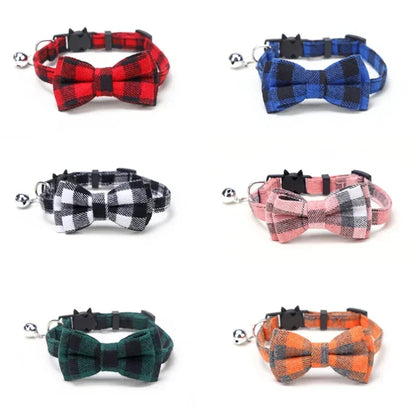 1PC Cute Cat Collar Small Puppy Cat Dog Collars Bow Kitten Collar Bowknot Necklace with Bell for Dog Cat Chihuahua Pet Supplies