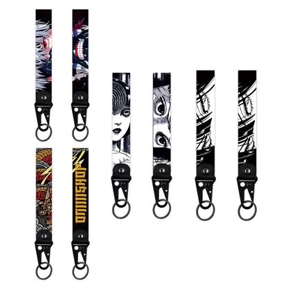 Anime Dragon Keychain For Car Motorcycle Cool Short Lanyard Wrist Strap Key Holder Cosplay Accessories Toys Gifts
