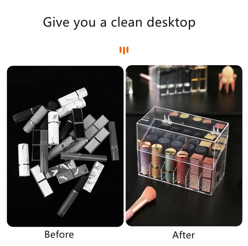 Multifunctio Makeup Lipstick Case Makeup Organizer Storage Box Lipstick Display Stand Holder Cosmetic Jewelry Organizer Box