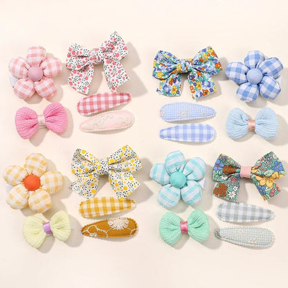 5/7pcs Baby Girl Hair Clips Set Cute Floral Bow Bunny Princess Hairpin for Toddler Girl Lovely Bang Side Clip Hair Accessories