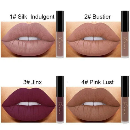 NICEFACE Nude Matte Liquid Lipsticks Waterproof Long Lasting Lip Gloss Sexy Red Velvet Lip Tint Women Makeup Cosmetics Batom
