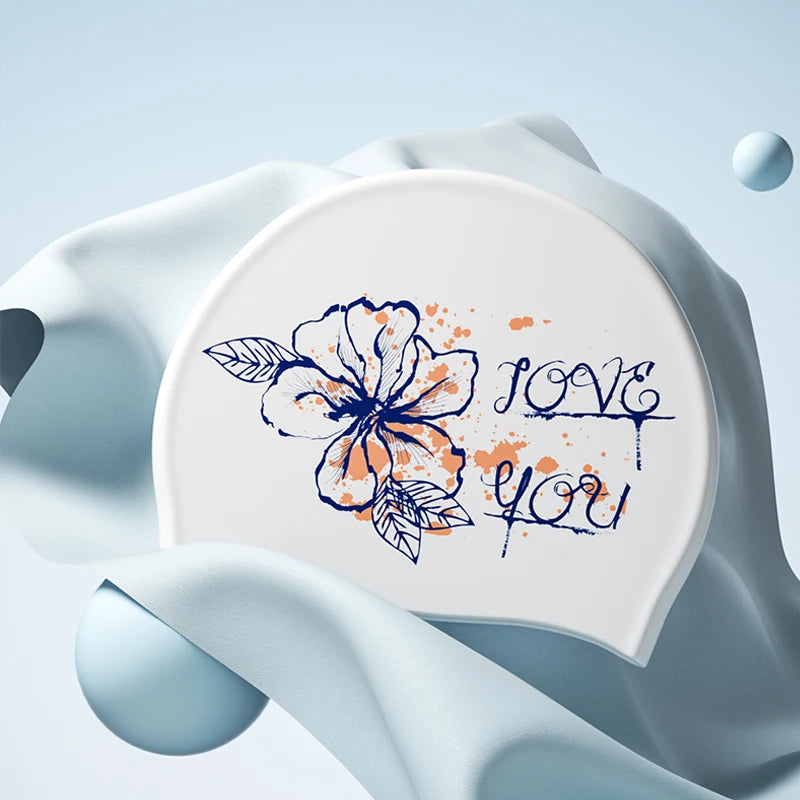 New Silicone Swimming Cap Waterproof and Durable Swim Cap for Long Hair No-slip Swim Cap for Women