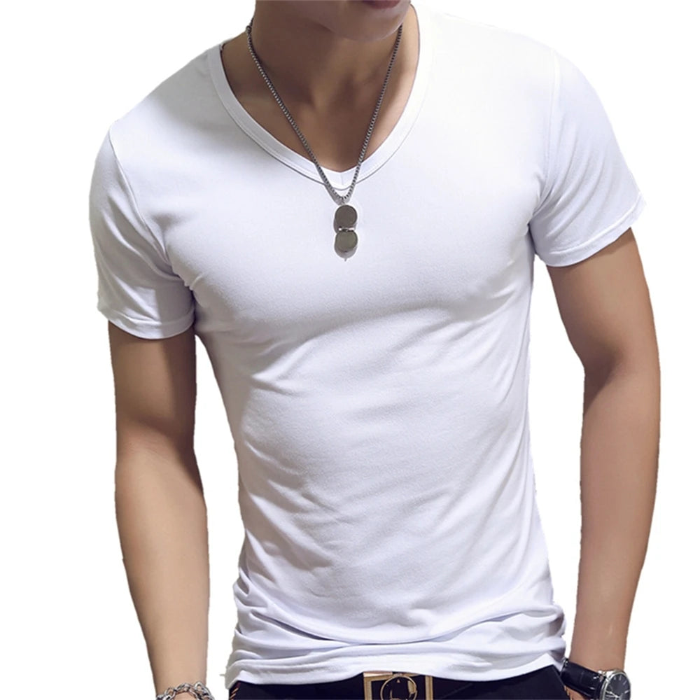 7 Colors Slim Man's T-shirt Short Sleeve Streetwear Gym Clothing Tee Top Plain Running Shirt Camiseta Masculina Tee Shirt Homme