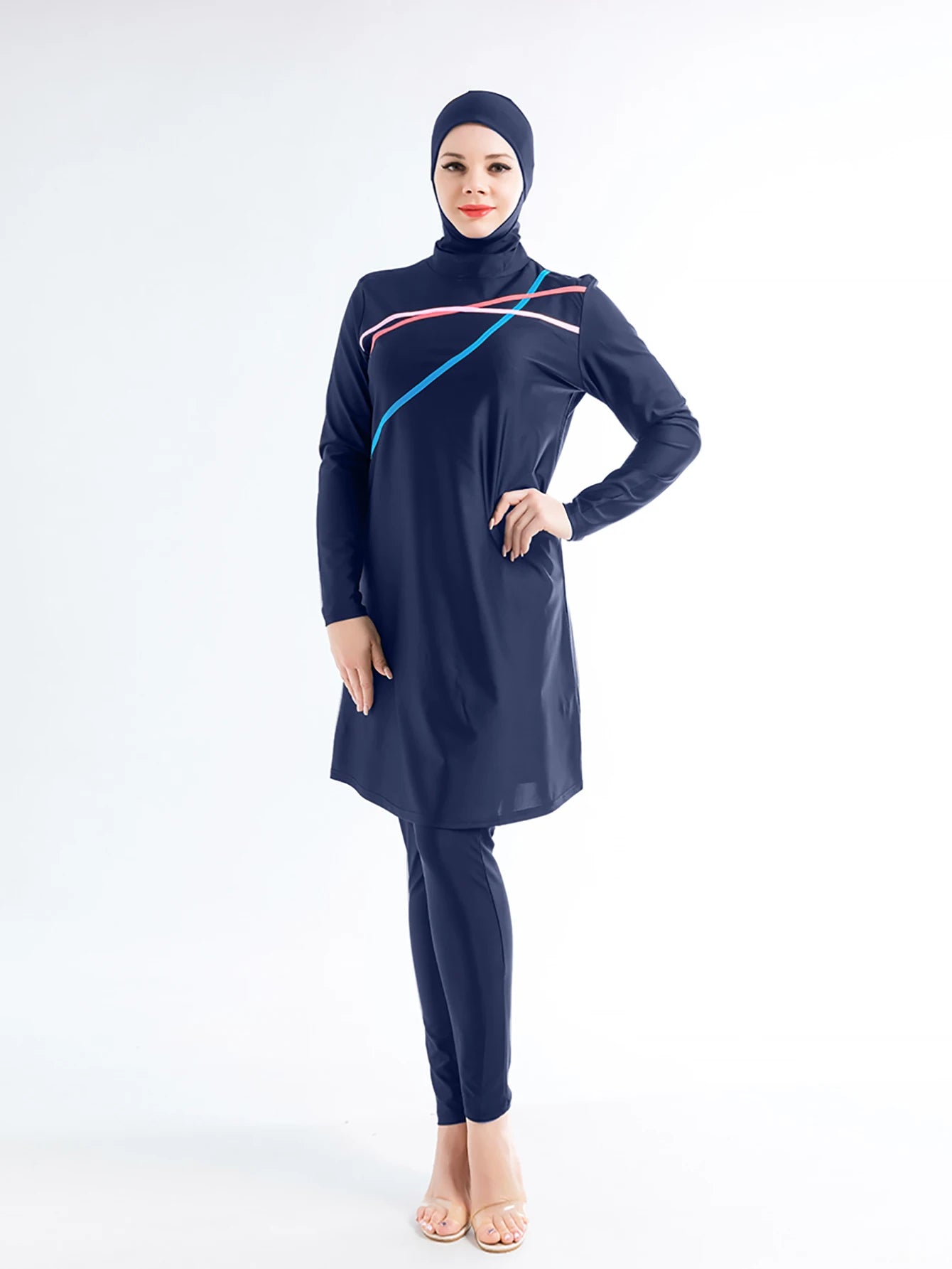 Muslim Modest Swimwear Hijab Swimsuit Women Long Sleeve Swimming Suit Islamic Cover Ups Burkini Hijabs For Woman Swim Bathing