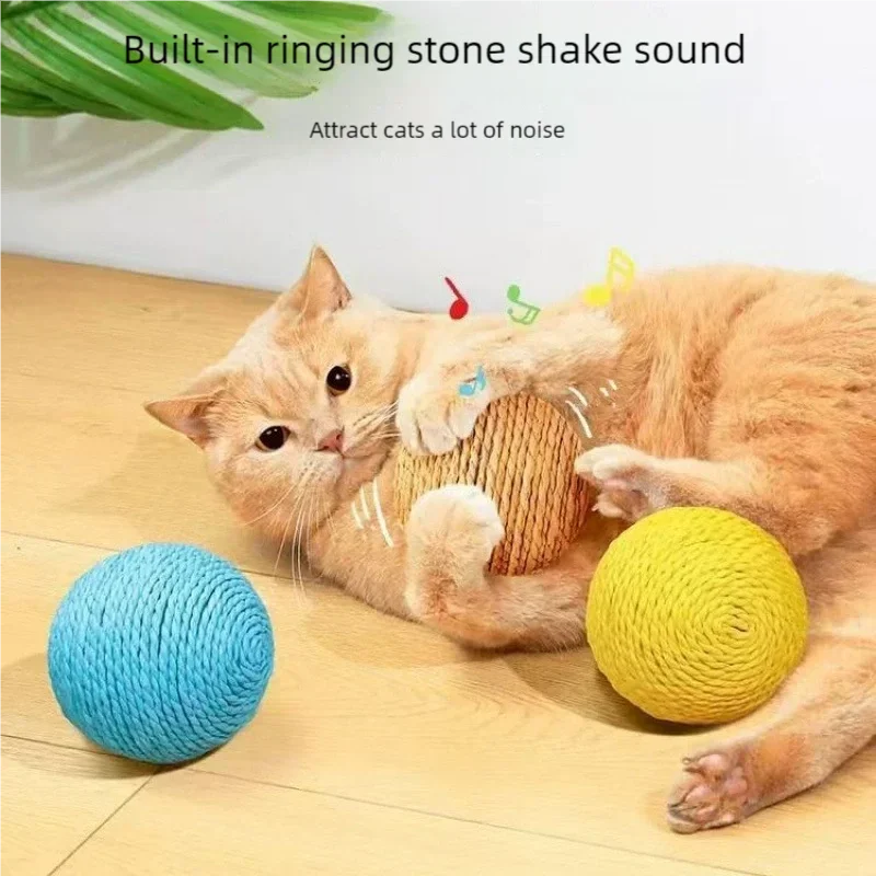 8cm Bite-Resistant Cat Scratching Ball | Interactive Kitten Toy with Crinkle Sound for Cats Chasing & Play Pet Supplies