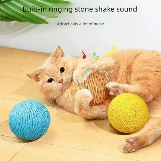 8cm Bite-Resistant Cat Scratching Ball | Interactive Kitten Toy with Crinkle Sound for Cats Chasing & Play Pet Supplies
