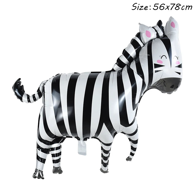 1Pc Cartoon Animals Lion Monkey Elephant Leopard Foil Balloon Jungle Safari Birthday Party Air Globos Decorations Kids Gift Toys