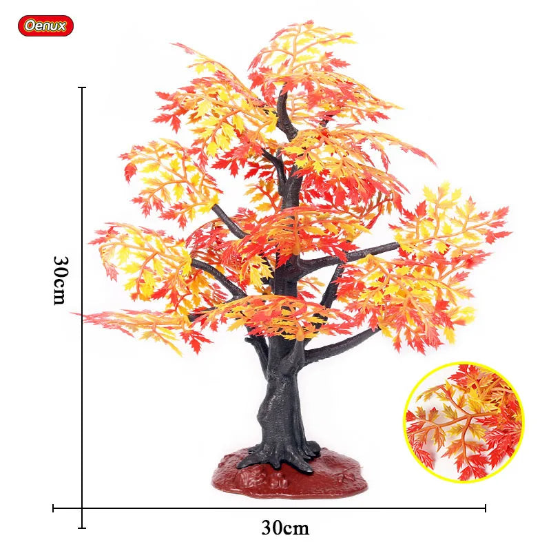 Oenux Simulation Home Decoration Stone Tree Stump Baobab Cacti Farm House Car Fence Accessory Animals Model Education Kids Toys