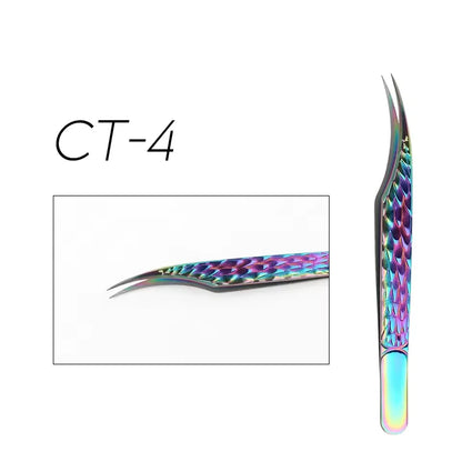 GEMERRY 1 Pcs Pink Gradient Angel Eyelash Tweezers Fiber Tips High Precision Professional Stainless Steel Tool