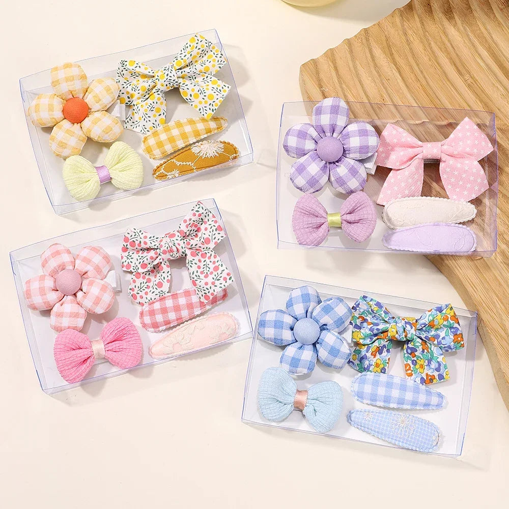 5/7pcs Baby Girl Hair Clips Set Cute Floral Bow Bunny Princess Hairpin for Toddler Girl Lovely Bang Side Clip Hair Accessories