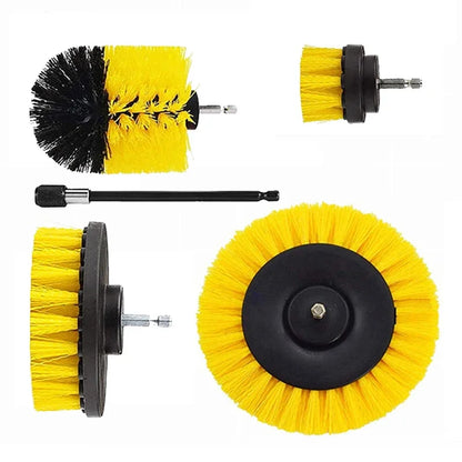 3pc/5Pcs Electric Drill-Brush Kit Power Scrubber Brush For Carpet Bathroom Surface Tub Furniture Shower Tile Tires Cleaning Tool