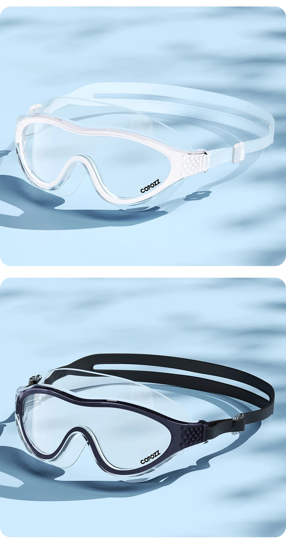 Professional Anti-Fog Men Women Swimming Goggles UV Protection Adjustable Swimming Glasses Large Frame Silicone Pool Eyewear