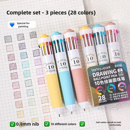 Languo 120 Color Ballpoint Pen 0.8mm Cartoon Soft Grip Press Multicolor Writing Pen for Drawing Overlay School Office Supplies
