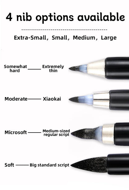 4 Pcs Black Hand Lettering Calligraphy Pen Set Drawing Writing Learning Fine Brush Markers Art Supplies Manga Pen