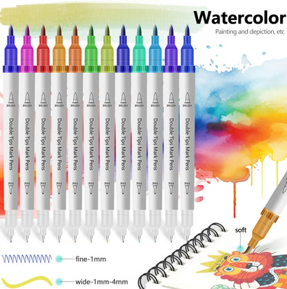12-72 Colors Art Markers – Waterproof & Quick-Drying | For DIY Painting on Stone, Wood, Paper | Art Stationery & School Supplies
