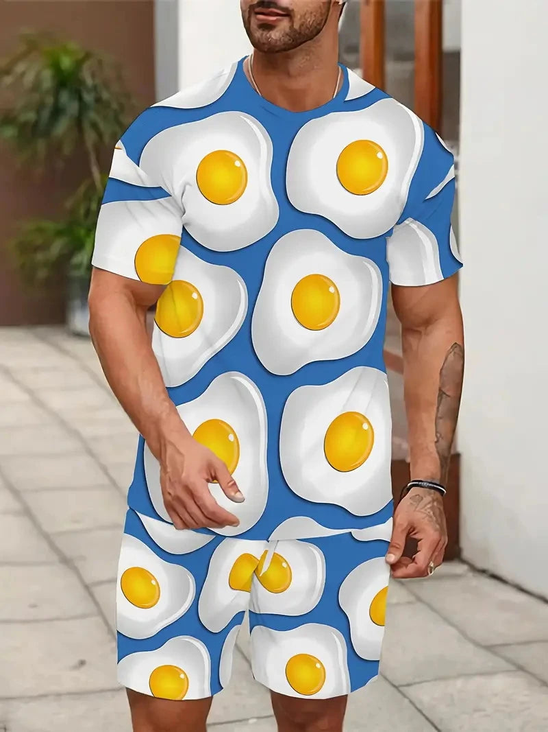 New Summer Men's T-shirt Funny Printed Pattern Short Sleeve Summer Outdoor Fashion Round Neck Tops OverSize Loose Men's Clothing