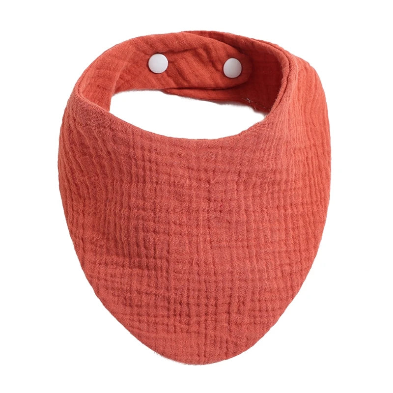 Baby Bibs Organic Cotton Muslin Scarf Burp with for Triangle Gauze Water Absorb Bandana for Boys Girls