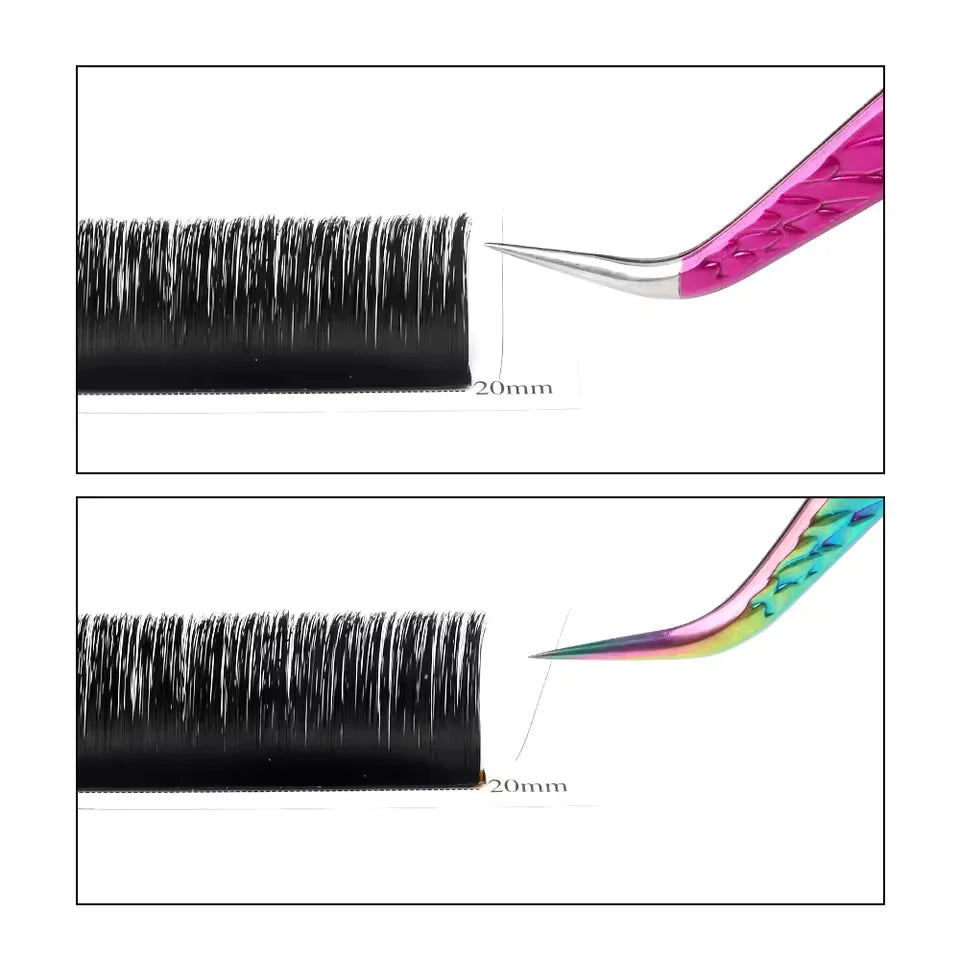 GEMERRY 1 Pcs Pink Gradient Angel Eyelash Tweezers Fiber Tips High Precision Professional Stainless Steel Tool
