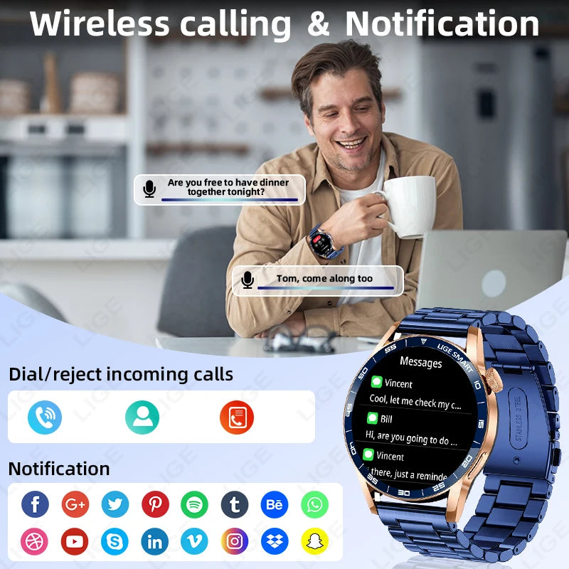 LIGE 2026 Voice Calling Smart Watch Men 1.38" HD IP68 Waterproof Sports Fitness Watches New Man Women Smartwatch For Android iOS
