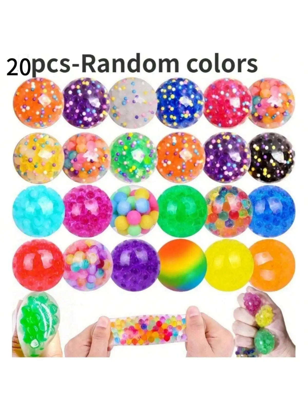 Sensory Stress Balls for Adults and Kids Fidget Squishy Toys 10-Pack,Sensory Toy for Kids with Autism,Stress Relief Ball 3.5cm