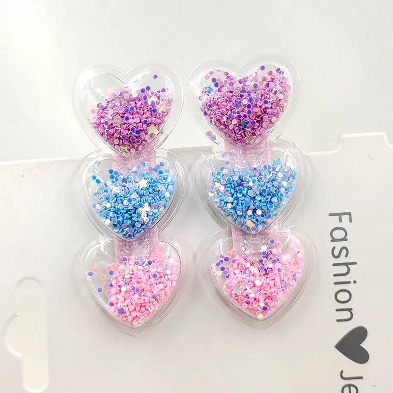 New Dog Hair Clips Love Flowing Sand Hairpins Pets Puppy Hairpins Decor Grooming Accessoires Pet Supplies