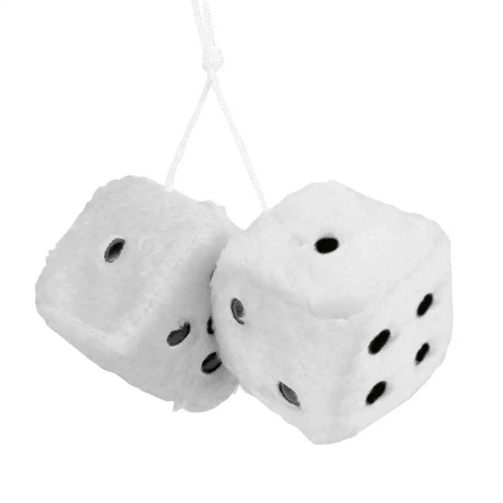 Big Long Hair Hot Stamping Dot Dice Plush Toy Cube Pendant Car Ornament Sieve Anime Car Decoration Accessories Auto Pendant