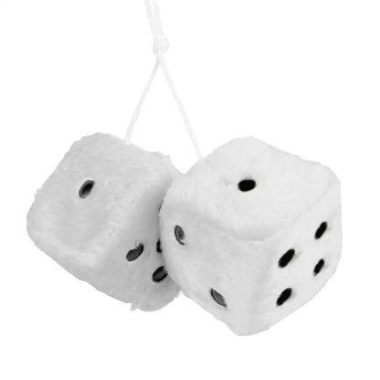 Big Long Hair Hot Stamping Dot Dice Plush Toy Cube Pendant Car Ornament Sieve Anime Car Decoration Accessories Auto Pendant