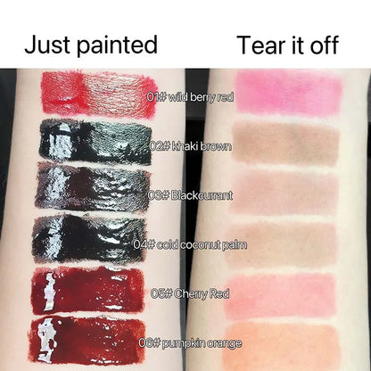 Chocolate Brown Peel Off Lip Stain Waterproof Makeup Matte Khaki Orange Liquid Lipstick Nude Black Tattoo Lips Tint Cosmetic