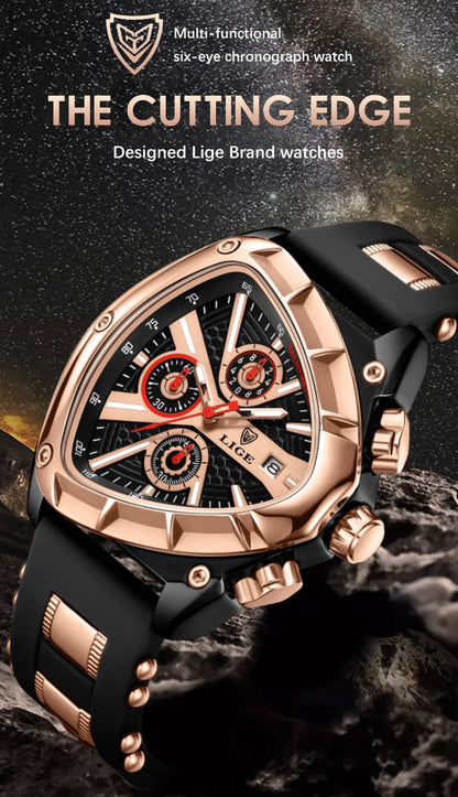 LIGE Original Luxury Men Watch Waterproof Sport Mens Quartz Wrist Watches Business Big Dial Wristwatches Relogio Masculino+BOX