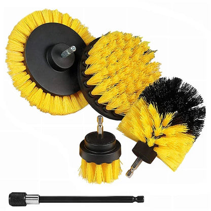 3pc/5Pcs Electric Drill-Brush Kit Power Scrubber Brush For Carpet Bathroom Surface Tub Furniture Shower Tile Tires Cleaning Tool