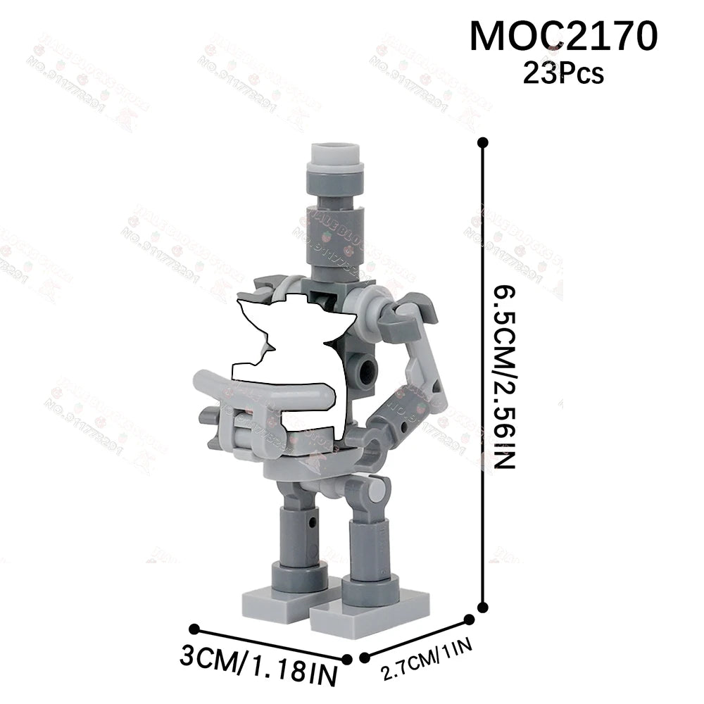 Sci-Fi Movie Series Droid Building Blocks Creative Mini Collector Turret Robot Annihilator Robot Model Bricks Toys For Kids Gift